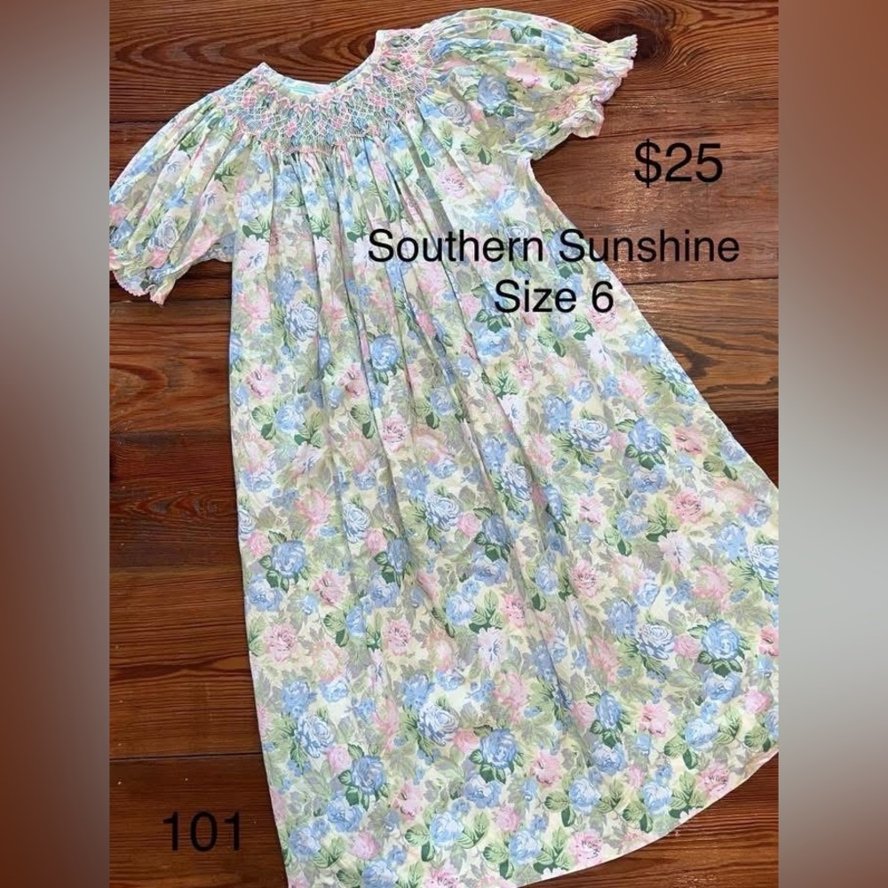 Southern Sunshine Floral Kids Dress - Multicolor